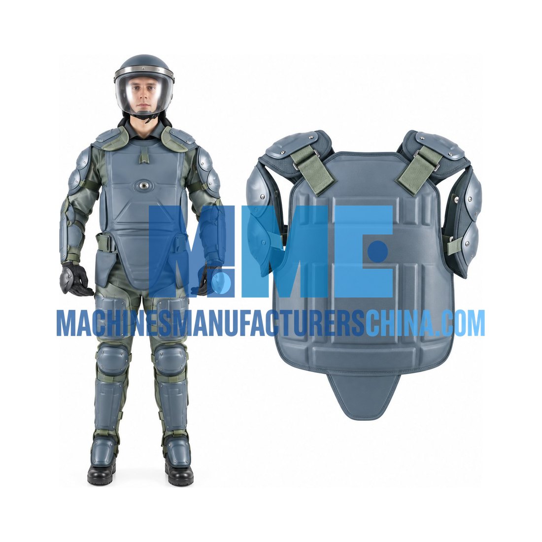 Army All Black Police Anti Riot Suit With T Baton / Military Riot Control Kit — Army Equipment