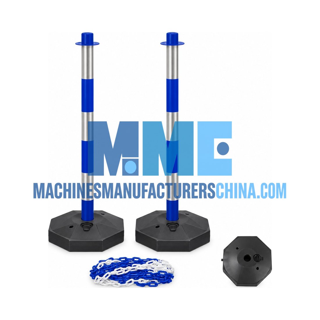 Plastic Chain Barrier Warning Reflective Delineator Post with Water Filled Base — Traffic Safety Equipment