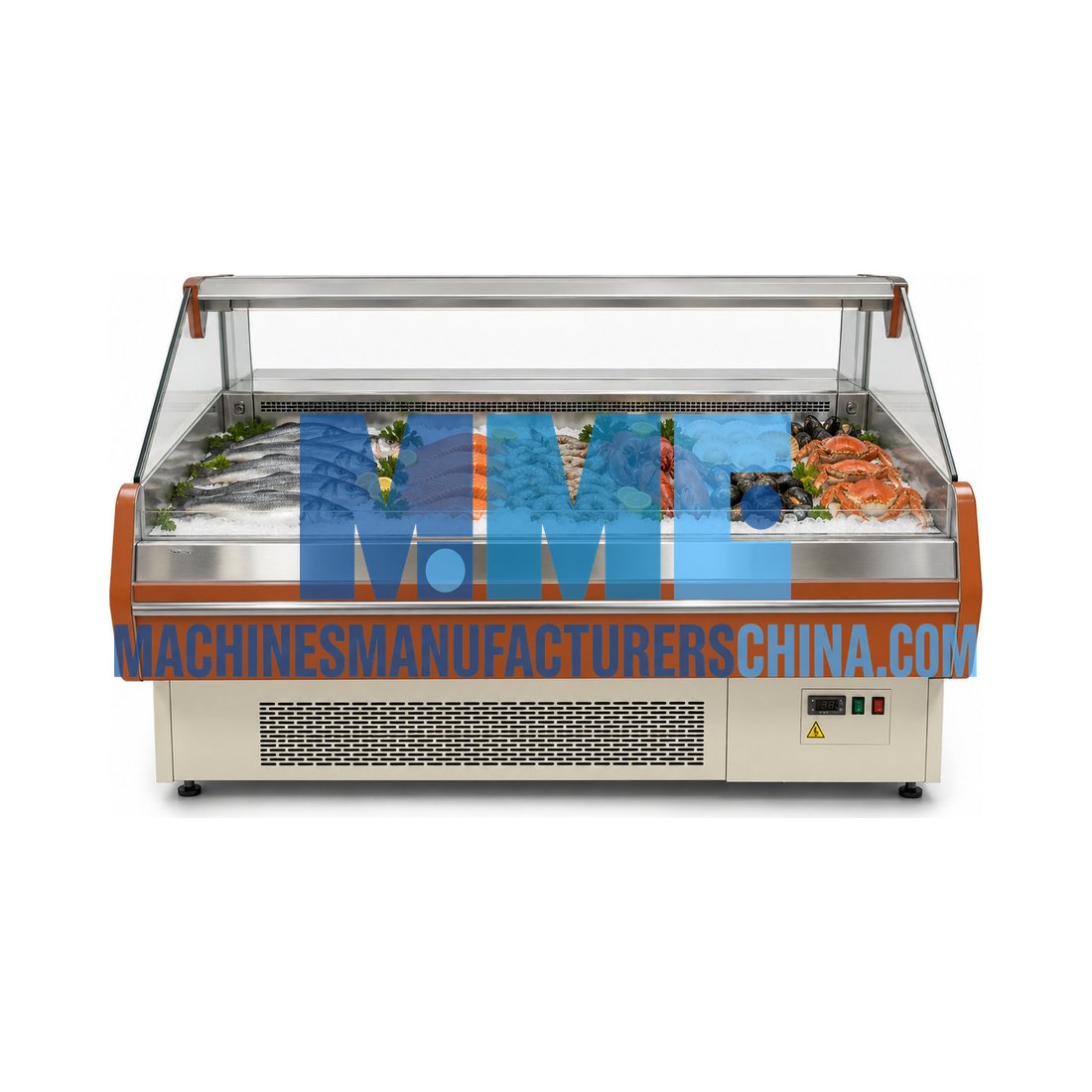 Stainless Steel Open Fish and Seafood Display Refrigerator — Cold Storage Equipment